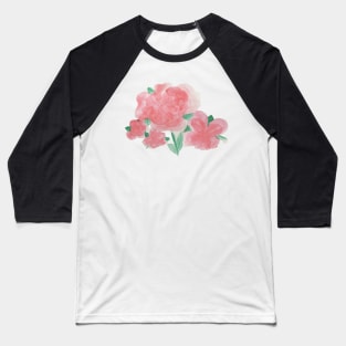 watercolour pink flowers watercolor purple flowers pink and purple flowers Baseball T-Shirt